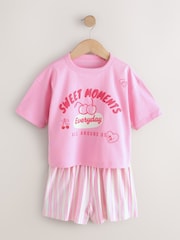 Red/Pink Cherry Short Pyjamas 3 Pack (3-16yrs) - Image 5 of 10