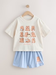 Pink/Choc Capybara Print Short Pyjamas 3 Pack (3-16yrs) - Image 2 of 8