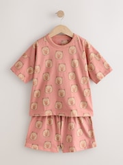 Pink/Choc Capybara Print Short Pyjamas 3 Pack (3-16yrs) - Image 4 of 8