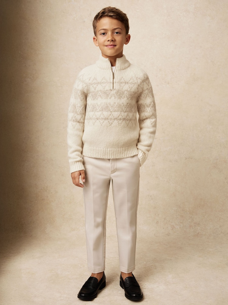 Reiss Off White/Oatmeal Claus Jumper - Image 1 of 6 Reiss Off White/Oatmeal Claus Jumper - Image 1 of 6