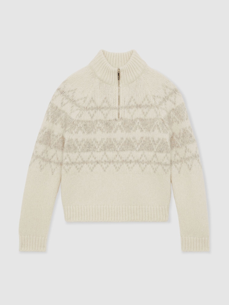 Reiss Off White/Oatmeal Claus Jumper - Image 2 of 6 Reiss Off White/Oatmeal Claus Jumper - Image 2 of 6