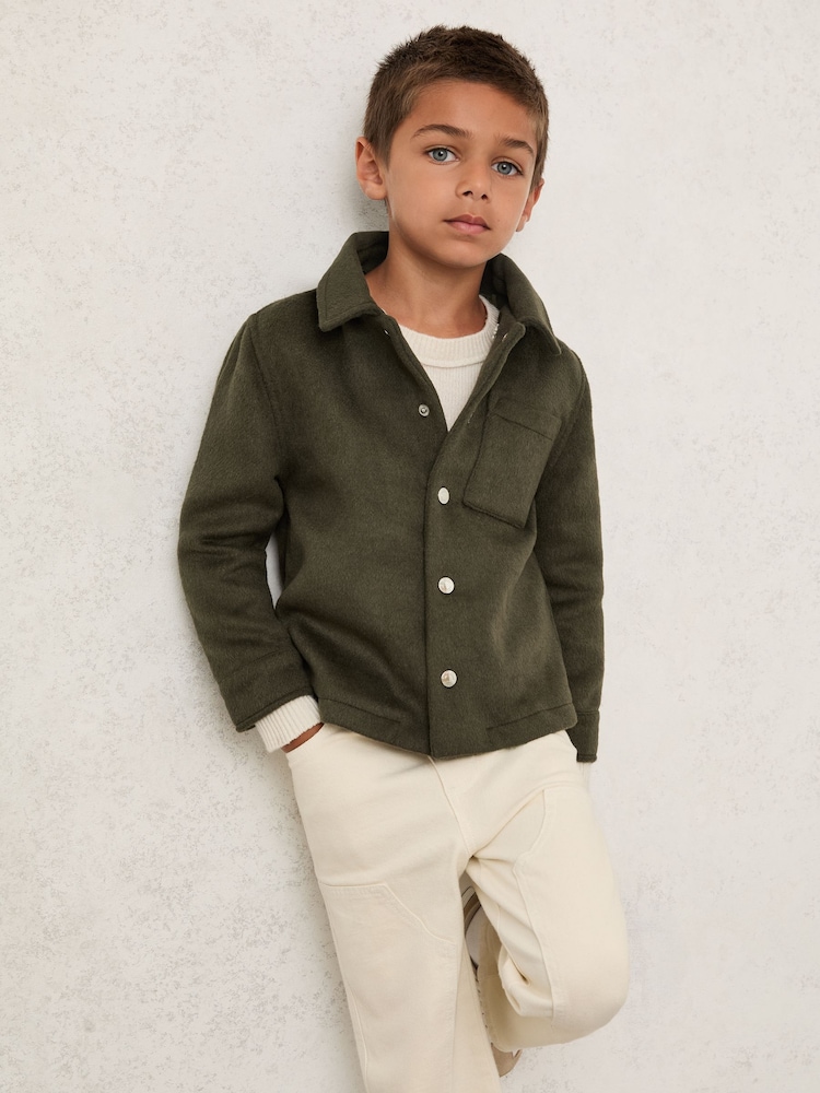 Reiss Benjamin Wool-Blend Detachable-Hood Overshirt - Bild 1 von 4