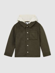 Reiss Benjamin Wool-Blend Detachable-Hood Overshirt - Bild 2 von 4