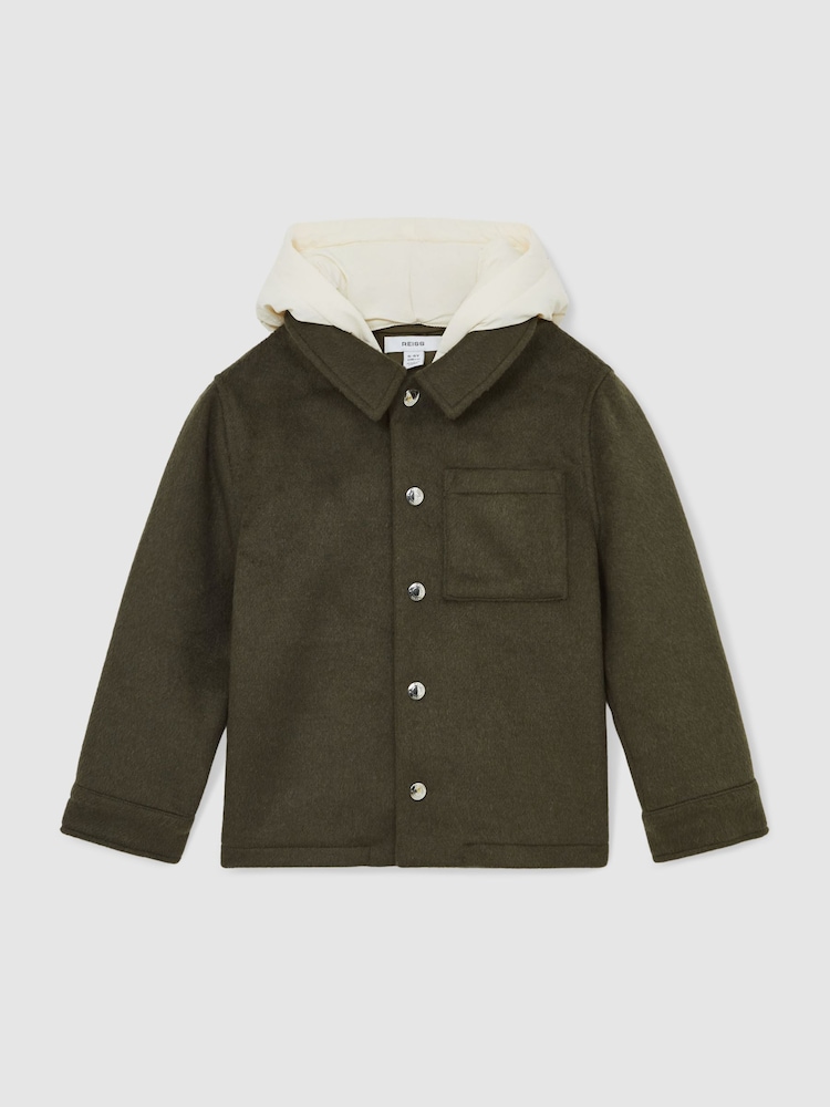 Reiss Benjamin Wool-Blend Detachable-Hood Overshirt - Bild 2 von 4