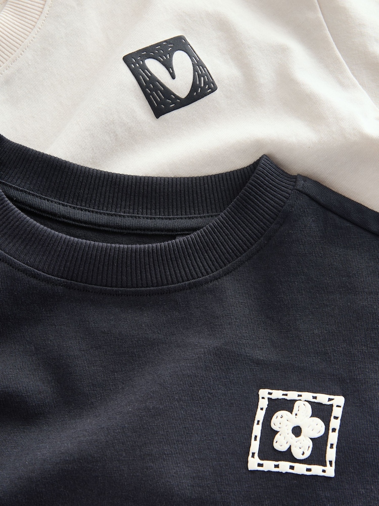 Monochrome Print Short Pyjamas 2 Pack (3-16yrs) - Image 9 of 9