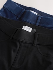 Noir/Bleu Rincé - Lot jersey denim pleine Denim Leggings 2 longueur - Image 4 de 5