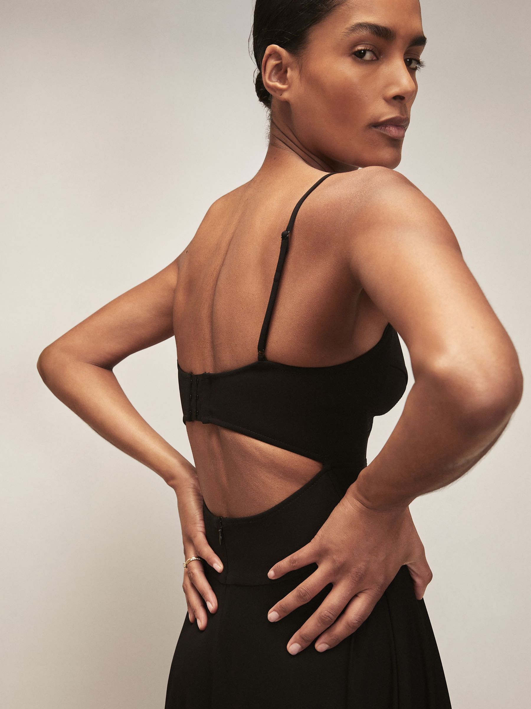 Buy Reiss Black Lydia Reiss | Royal Ballet Bustier Midi Dress from