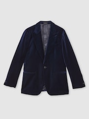 Reiss Apsara Single-Breasted Velvet Tailored-Fit Blazer - Imagen 2 de 7