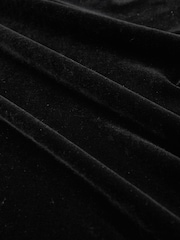 Reiss Black Dalia Velvet One-Shoulder Midi Dress - Image 6 of 6