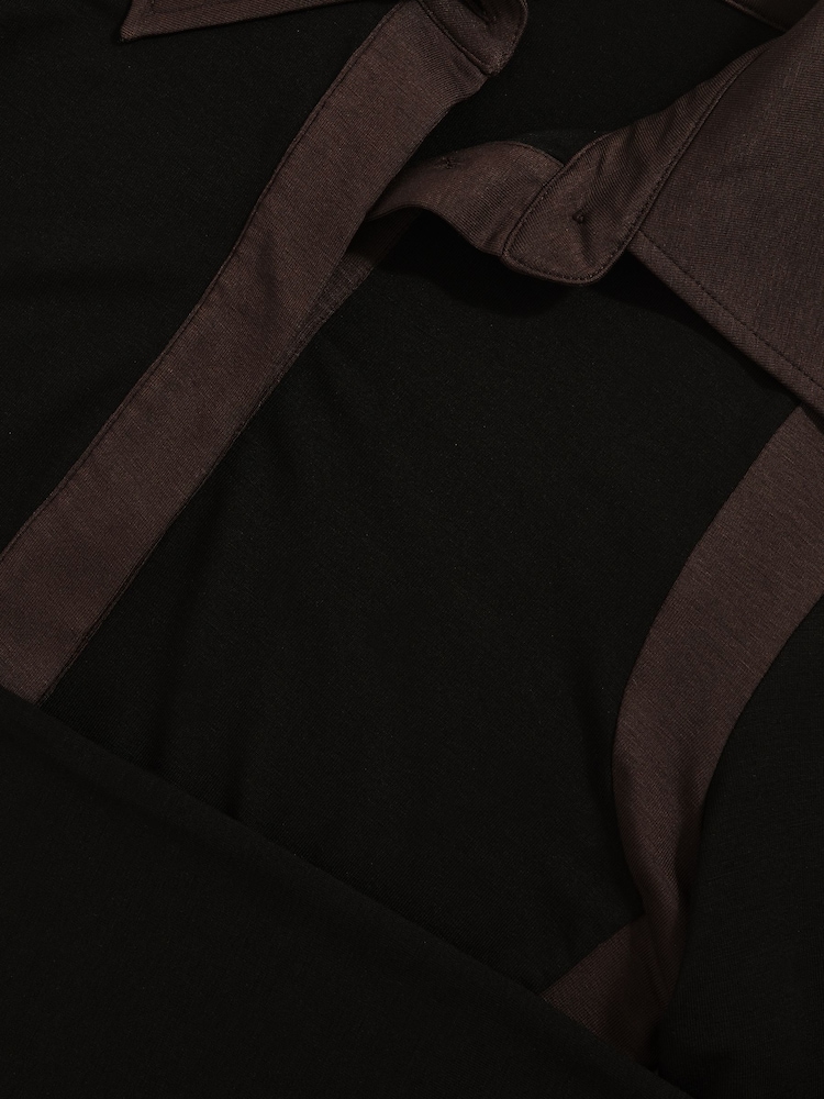 Reiss Black/Chocolate Brown Denise Shirt - Image 6 of 6