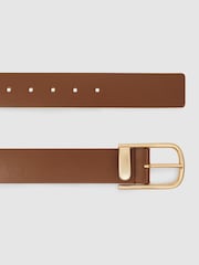 Reiss Tan Iyla Leather Half-Keeper Belt - Image 4 of 5