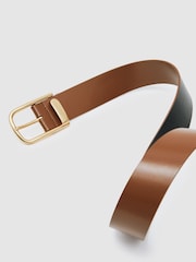 Reiss Tan Iyla Leather Half-Keeper Belt - Image 5 of 5