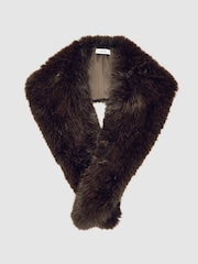 Reiss Chocolate Flora Scarf - Image 1 of 3