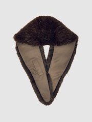 Reiss Chocolate Flora Scarf - Image 2 of 3