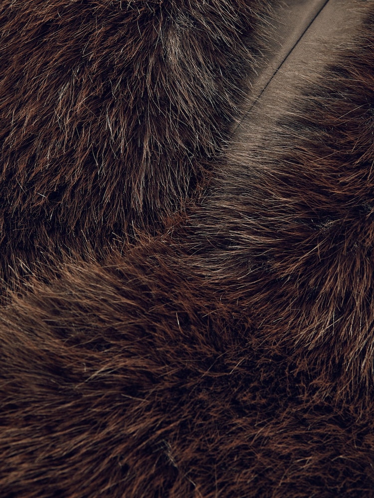 Reiss Chocolate Flora Scarf - Image 3 of 3