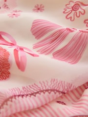 Cath Kidston Pink Floral Ruffle Detail Short Sleeve Maxi Dress With Tie Neck - Image 4 of 4