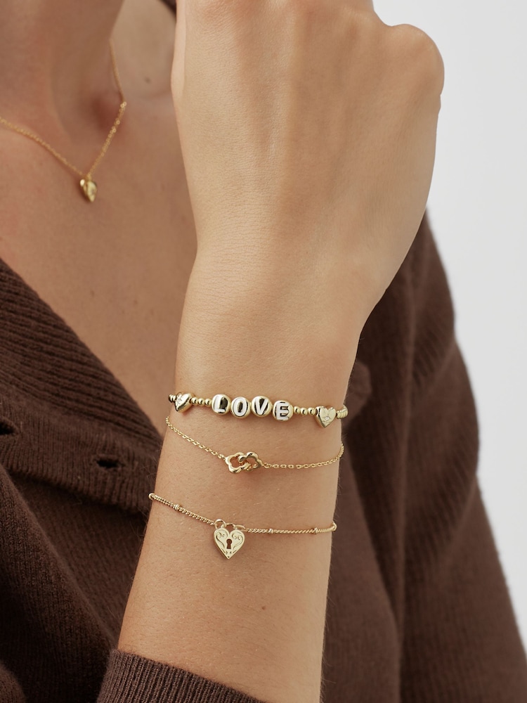 Estella Bartlett Gold Tone Double Linked Flower Bracelet - Image 4 of 4