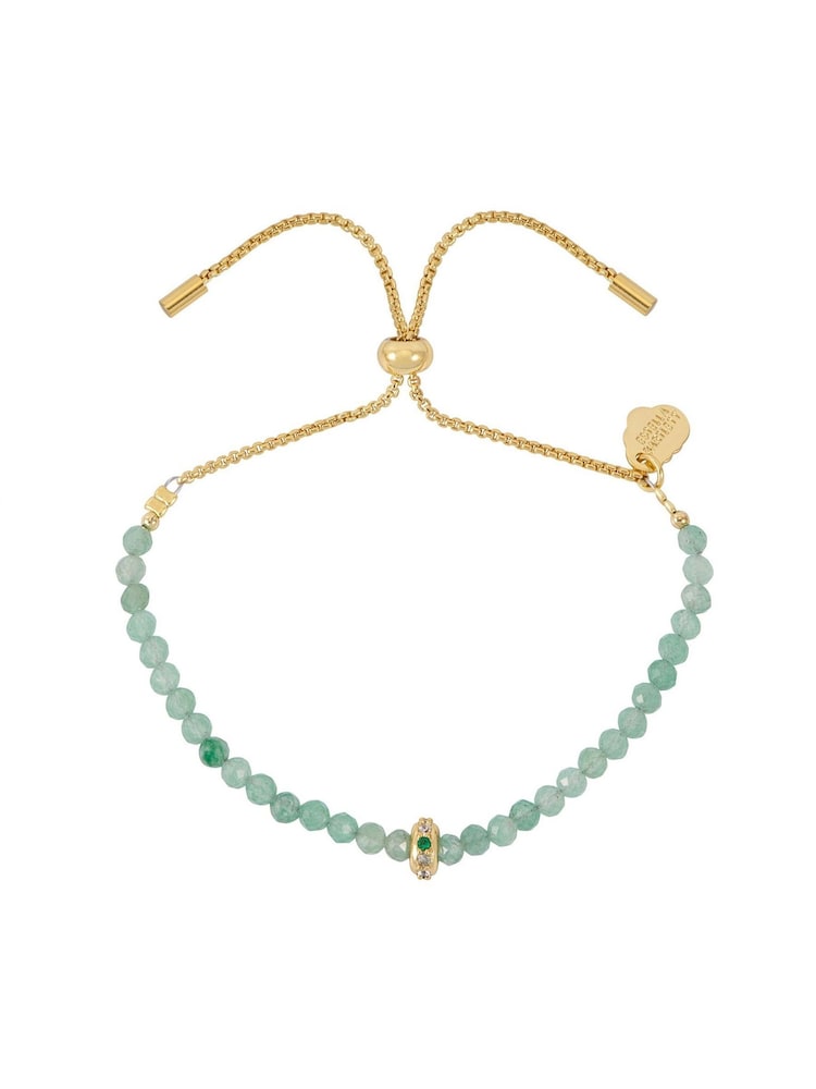 Estella Bartlett Gold Tone Aventurine Amelia Bracelet with Pave Charm - Image 1 of 3 Estella Bartlett Gold Tone Aventurine Amelia Bracelet with Pave Charm - Image 1 of 3