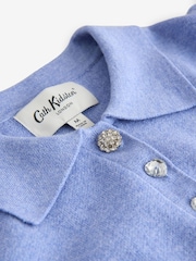 Cath Kidston Blue Heart Pocket Detail Knitted Polo Jumper - Image 16 of 17