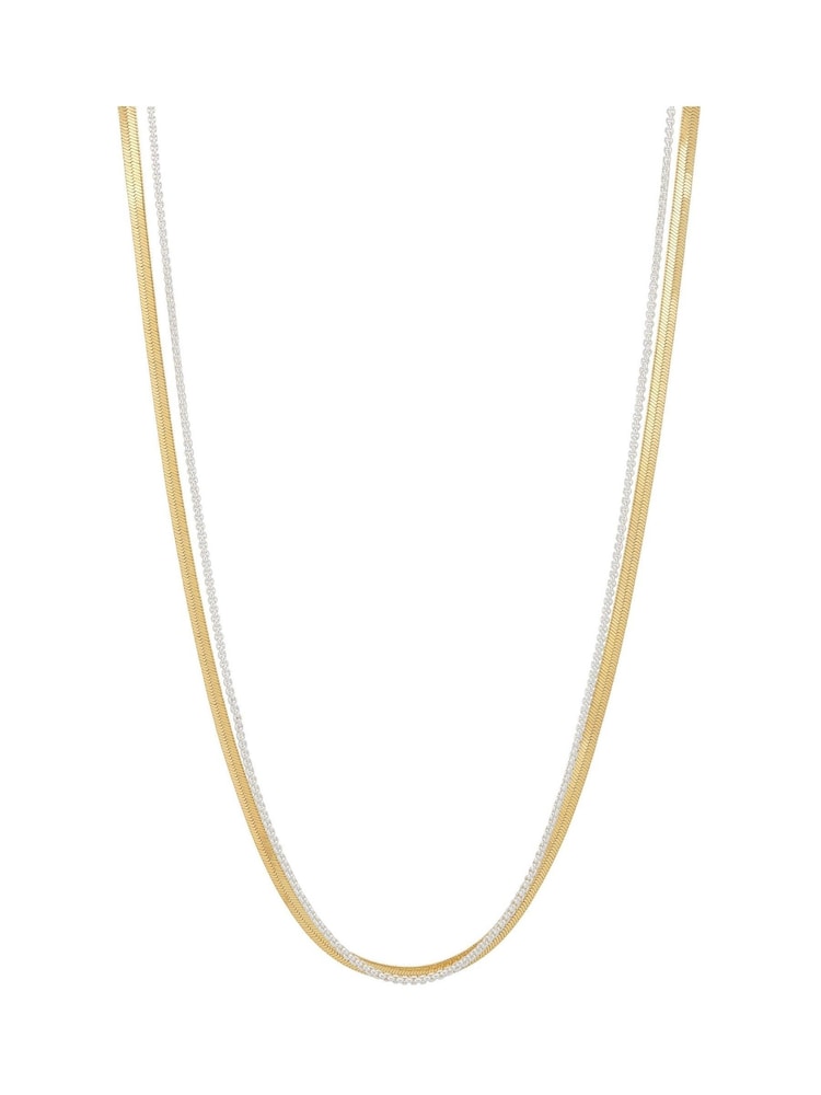 Estella Bartlett Gold Tone Waterproof Herringbone Chain Necklace - Image 1 of 4 Estella Bartlett Gold Tone Waterproof Herringbone Chain Necklace - Image 1 of 4