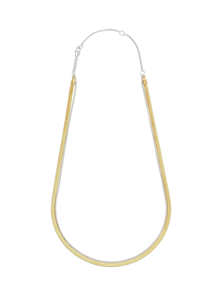 Estella Bartlett Gold Tone Waterproof Herringbone Chain Necklace - Image 2 of 4 Estella Bartlett Gold Tone Waterproof Herringbone Chain Necklace - Image 2 of 4