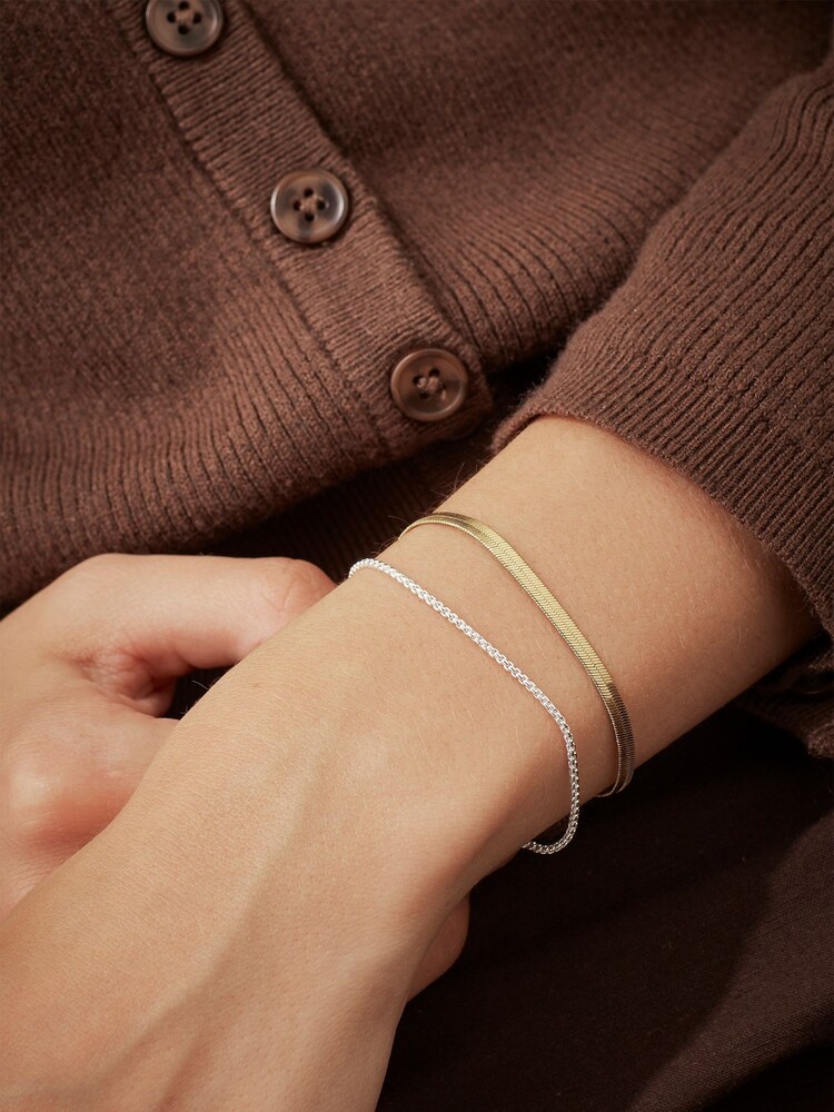Estella Bartlett Gold Tone Waterproof Herringbone Chain Bracelet - Image 2 of 4 Estella Bartlett Gold Tone Waterproof Herringbone Chain Bracelet - Image 2 of 4