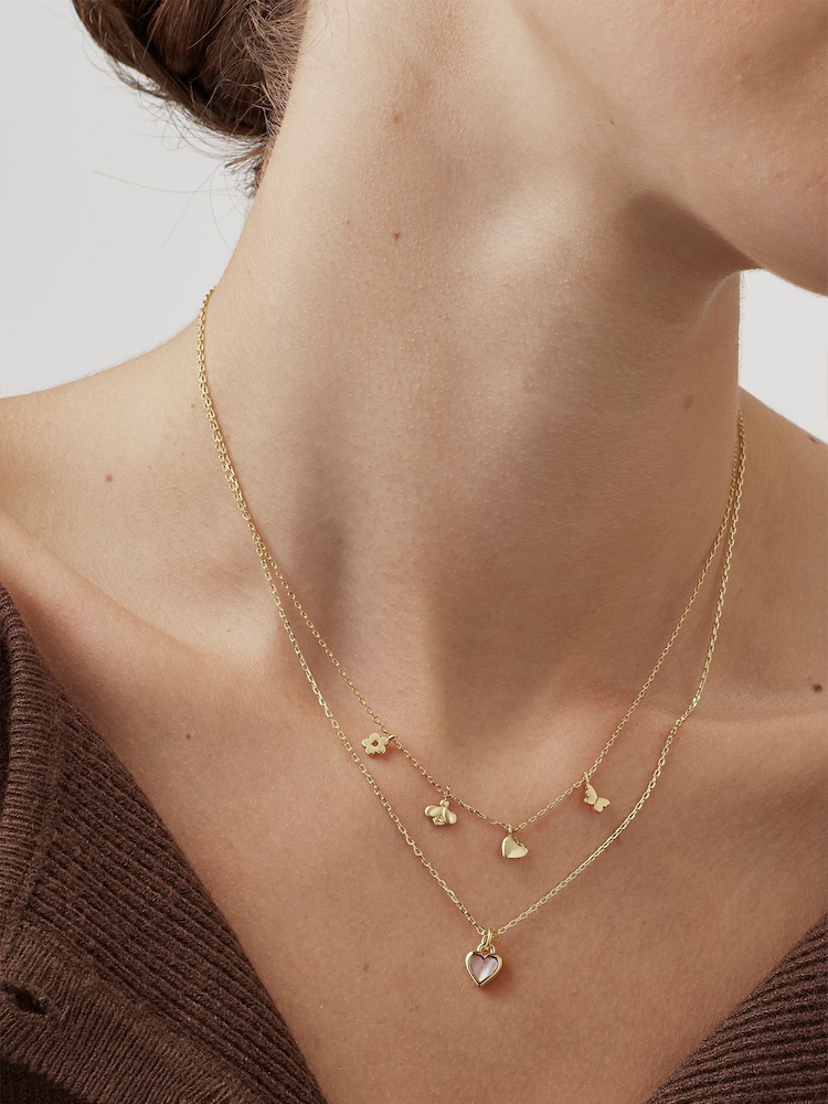 Estella Bartlett Gold Tone Pearl Heart Necklace - Image 4 of 4 Estella Bartlett Gold Tone Pearl Heart Necklace - Image 4 of 4