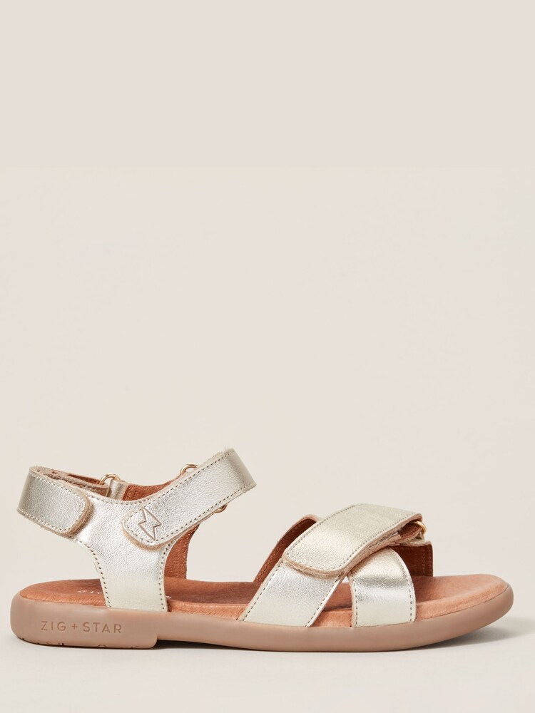 Zig+Star Gold Rae Junior Cross-Strap Sandal - Image 2 of 6 Zig+Star Gold Rae Junior Cross-Strap Sandal - Image 2 of 6
