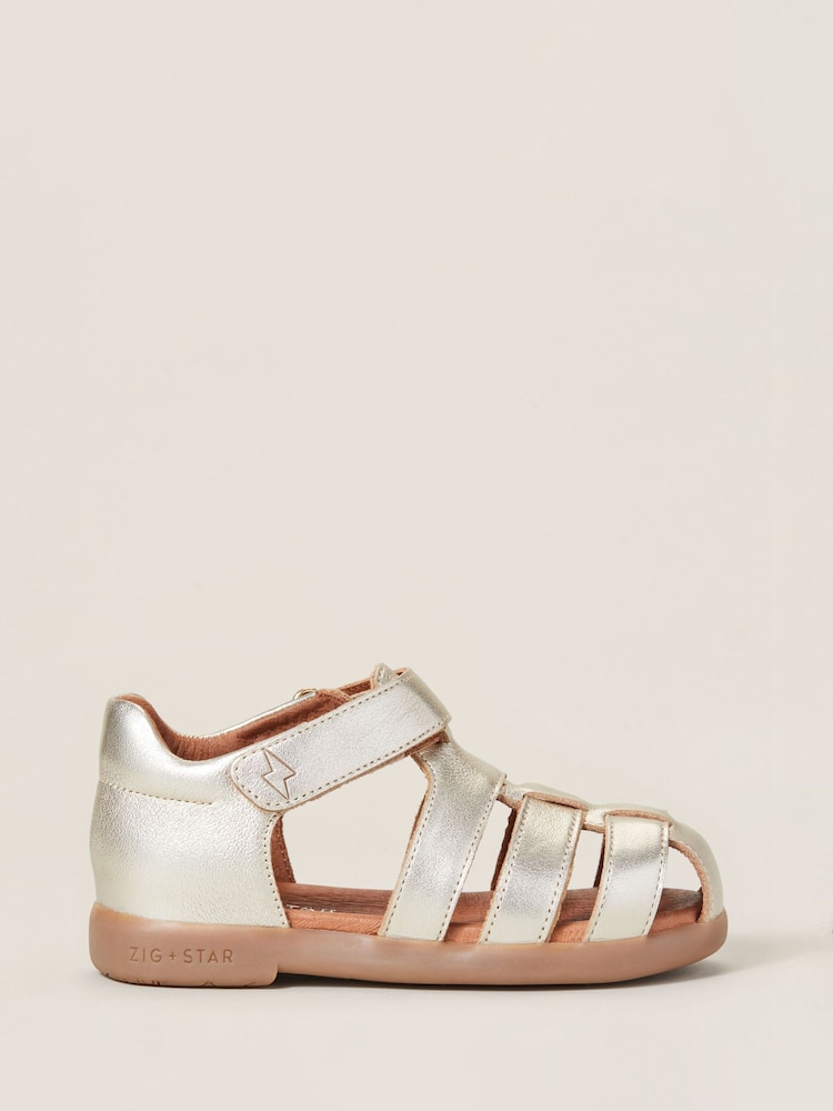 Zig+Star Gold Kids Cosmic Infant Closed Toe Sandals - Image 1 of 6
