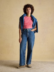 Joules Sophie Pink Red & Green Ribbed Short Sleeve T-Shirts 2 Pack - Image 7 of 7