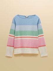 رداء علوي Harbour بتصميم مخطط بفتحة رقبة عريضة من القطن 100% من Joules - Image 8 of 8