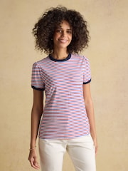 Joules Erin Red/Blue Red/Blue Stripe Short Sleeve Tops 3 Pack - Image 4 of 10