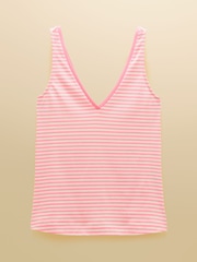 Joules Delilah Pink Stripe V-Neck Jersey Vest - Image 6 of 6