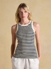 Joules Sofia Blue & Navy Striped Ribbed Jersey Vests 2 Pack - Image 2 of 7