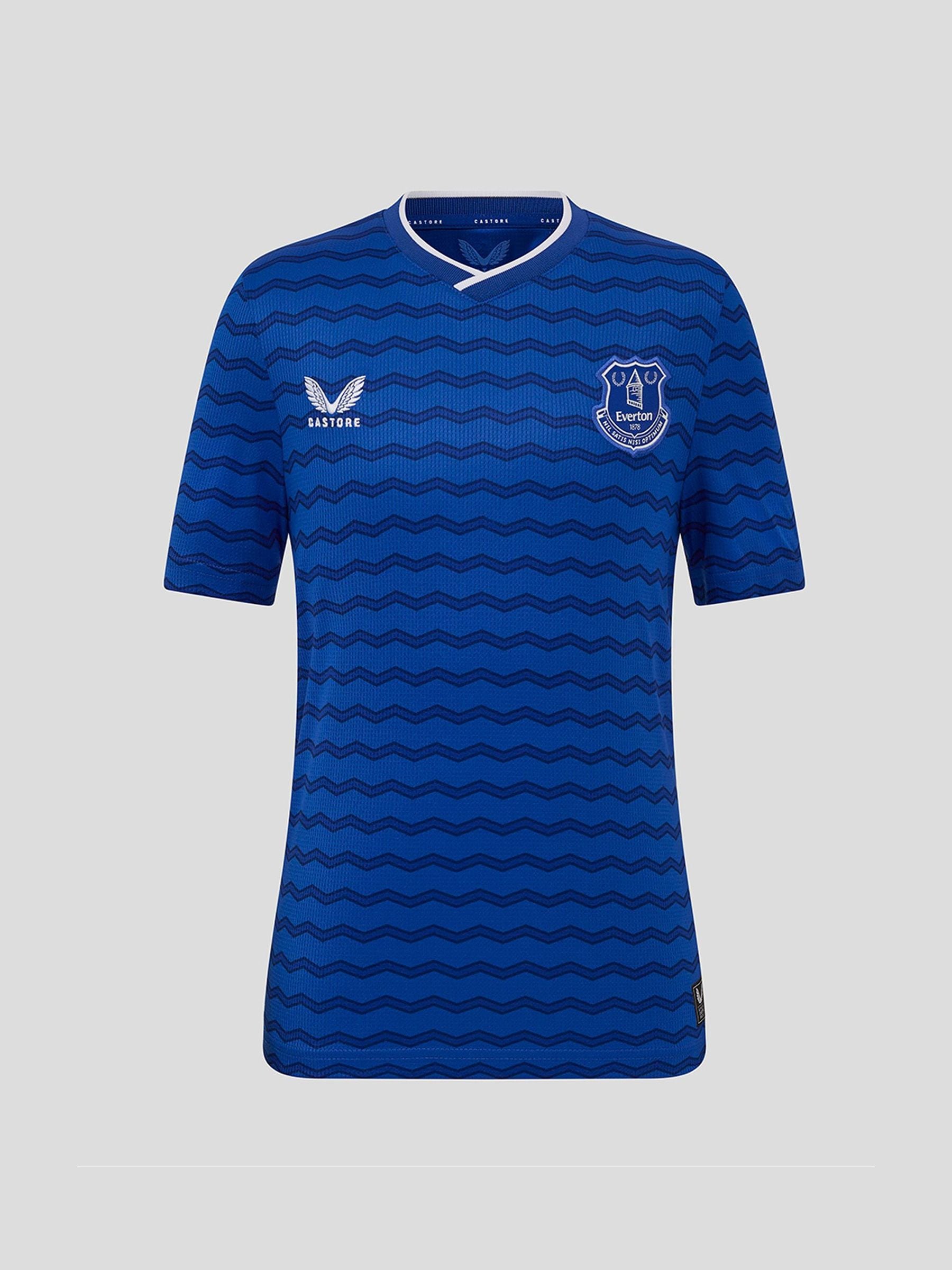 Castore Boys Blue Everton Fc Junior Home Short Sleeve Shirt