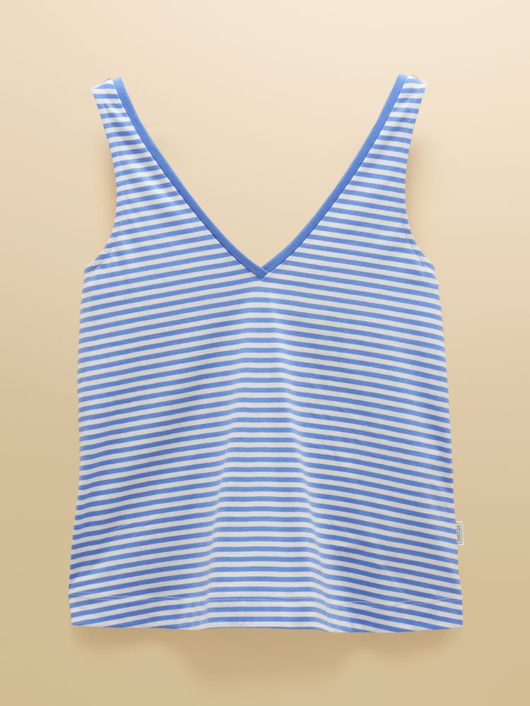 Gestreift, Blau - Joules Delilah Trägertop aus Jersey mit V-Ausschnitt - Bild 6 von 6