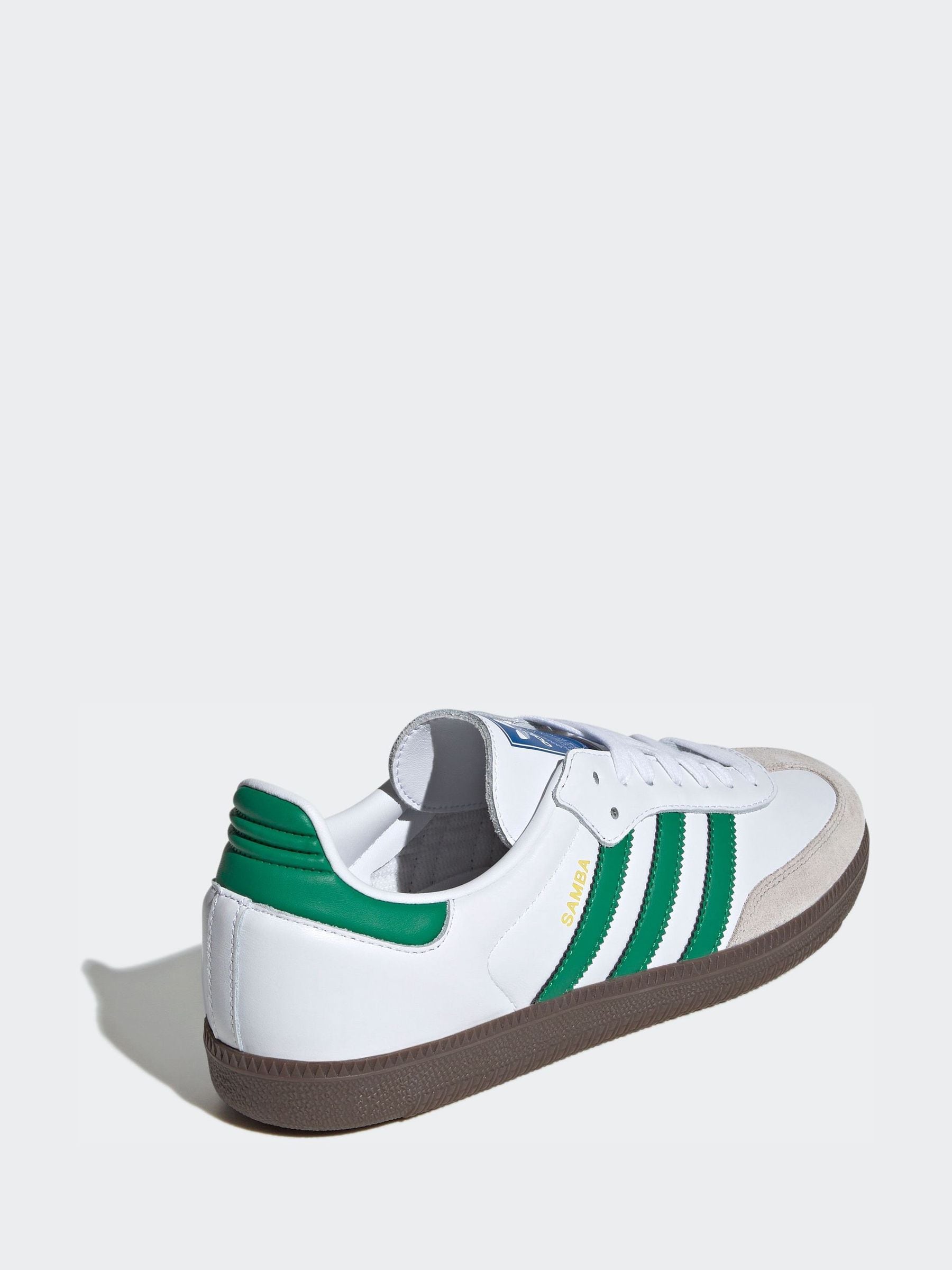 Buy adidas Originals White/Green Samba OG Trainers from Next USA