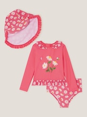 Monsoon Orange Baby UPF 50+ Daisy Hat and Swim Set - Image 1 of 3