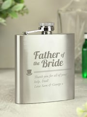 PMC Personalised Father Of The Bride Hip Flask - Image 1 of 3