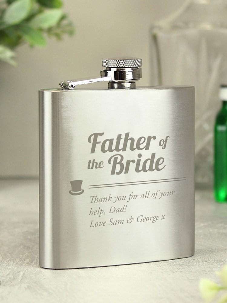 PMC Personalised Father Of The Bride Hip Flask - Image 1 of 3