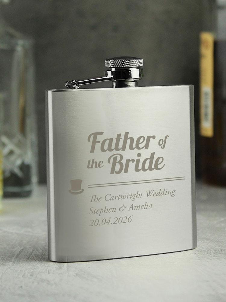 PMC Personalised Father Of The Bride Hip Flask - Image 2 of 3 PMC Personalised Father Of The Bride Hip Flask - Image 2 of 3
