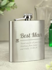 PMC Personalised Best Man Hip Flask - Image 1 of 3