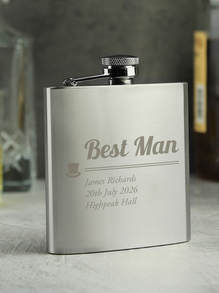 PMC Personalised Best Man Hip Flask - Image 2 of 3