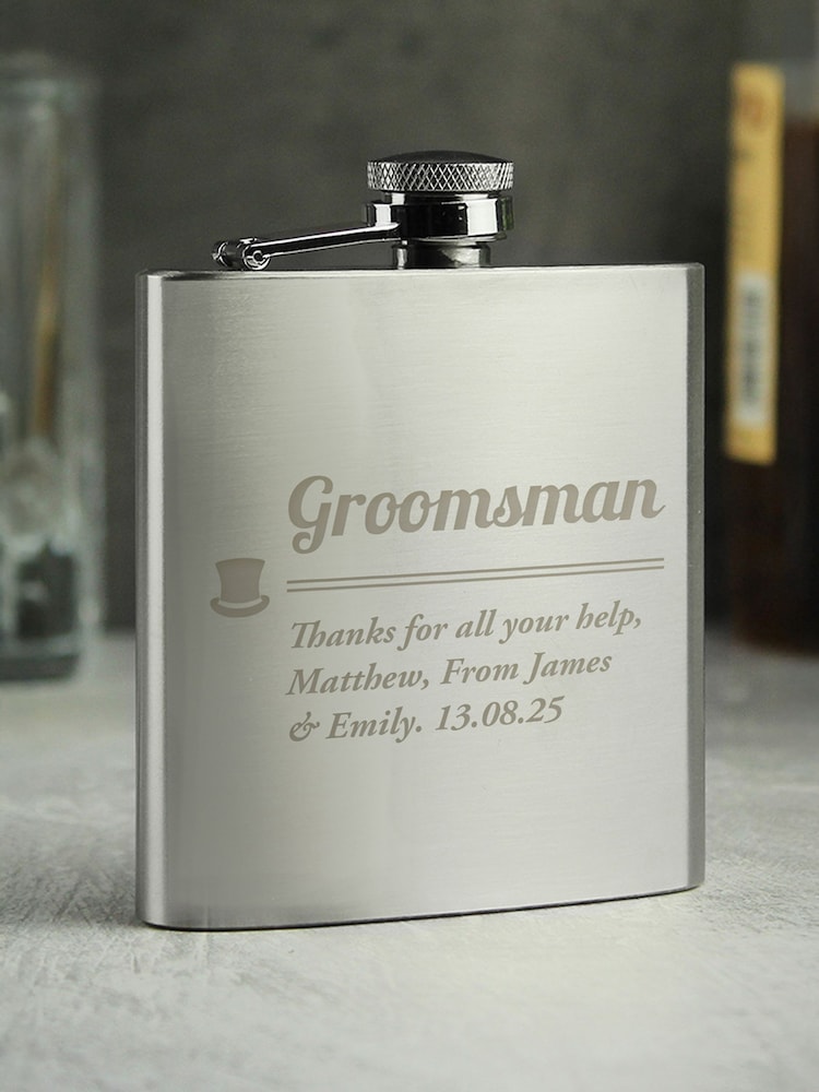 PMC Personalised Groomsman Hip Flask - Image 2 of 3