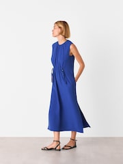 Whistles Blue Sleeveless Midi Dress - Image 1 of 5
