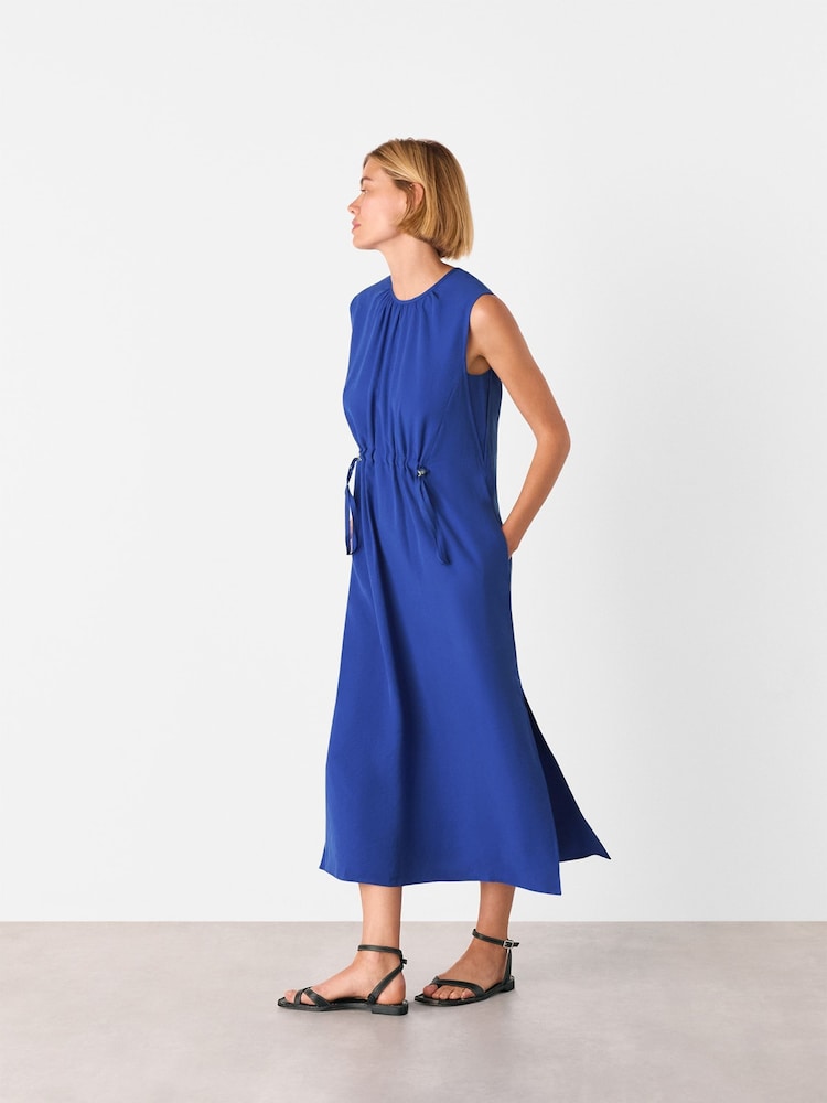 Whistles Blue Sleeveless Midi Dress - Image 1 of 5