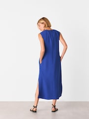 Whistles Blue Sleeveless Midi Dress - Image 2 of 5