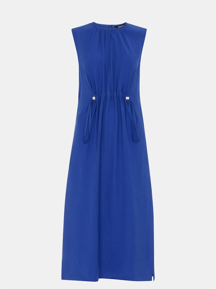 Whistles Blue Sleeveless Midi Dress - Image 5 of 5