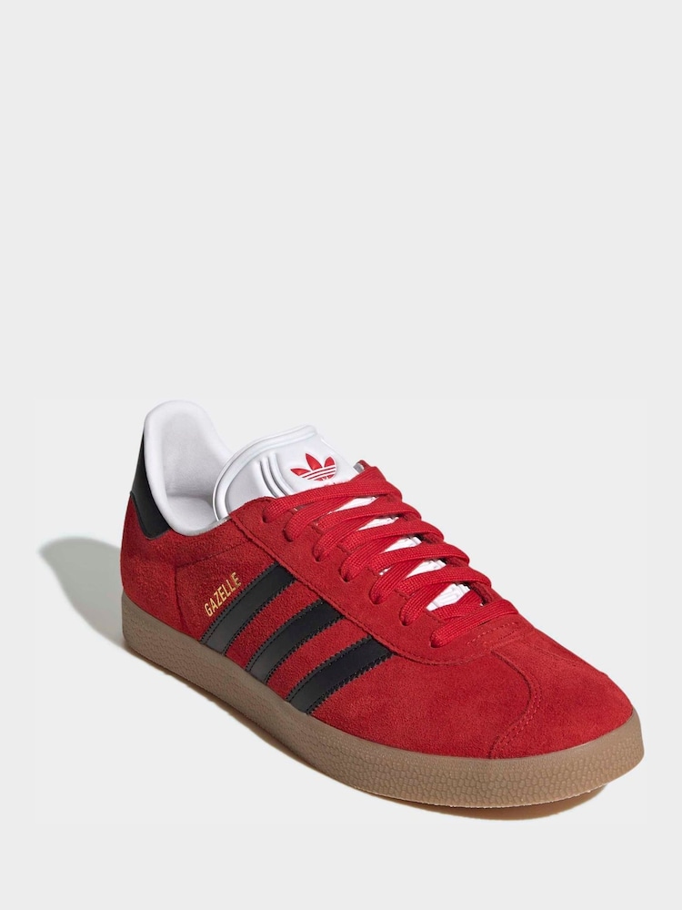 Mens adidas Originals Red/Black Gazelle Trainers US 13 (UK 11.5)