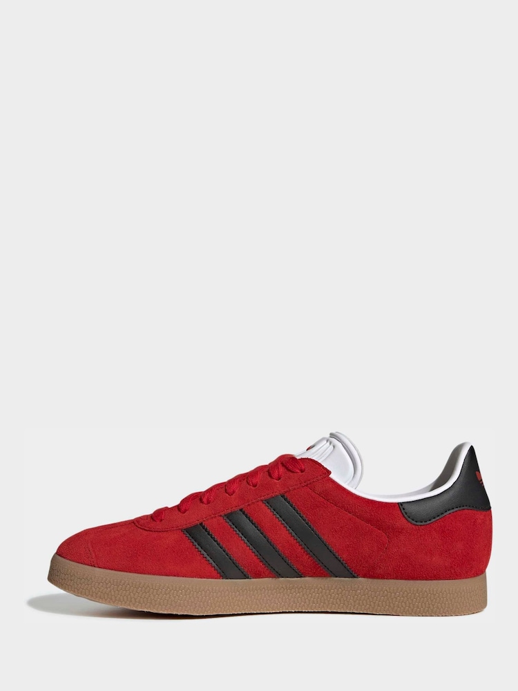 Mens adidas Originals Red/Black Gazelle Trainers US 13 (UK 11.5)
